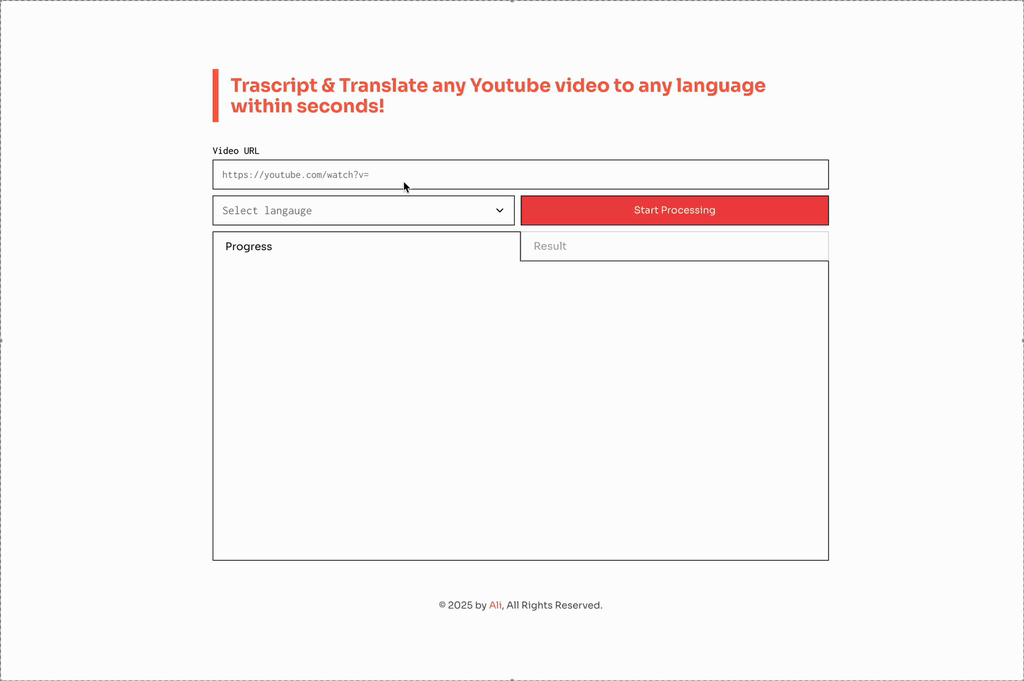 youtube transcriber demo